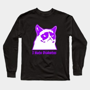 I Hate Diabetes Purple Long Sleeve T-Shirt